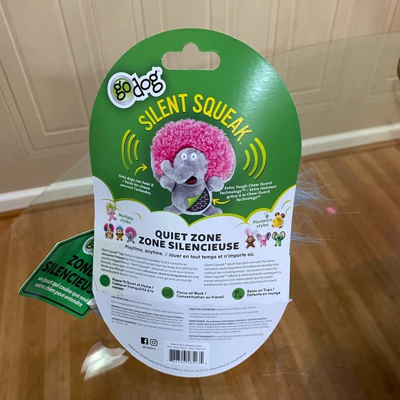 - - Brand New GoDog Crazy Hair ElephantWith Silent Squeaker inside 9” - Picture 7 of 7